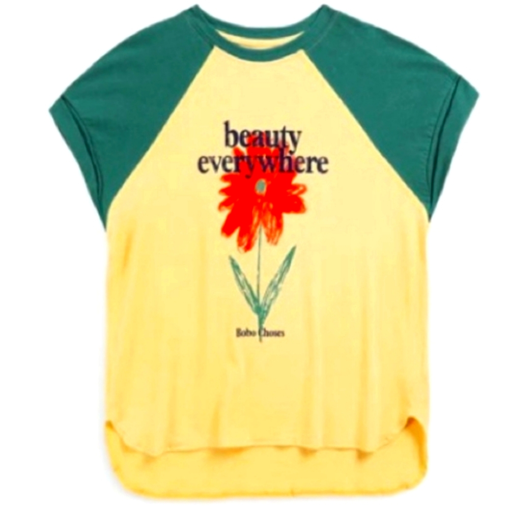 Bobo Choses Beauty Everywhere Cap Sleeve Tee, Large